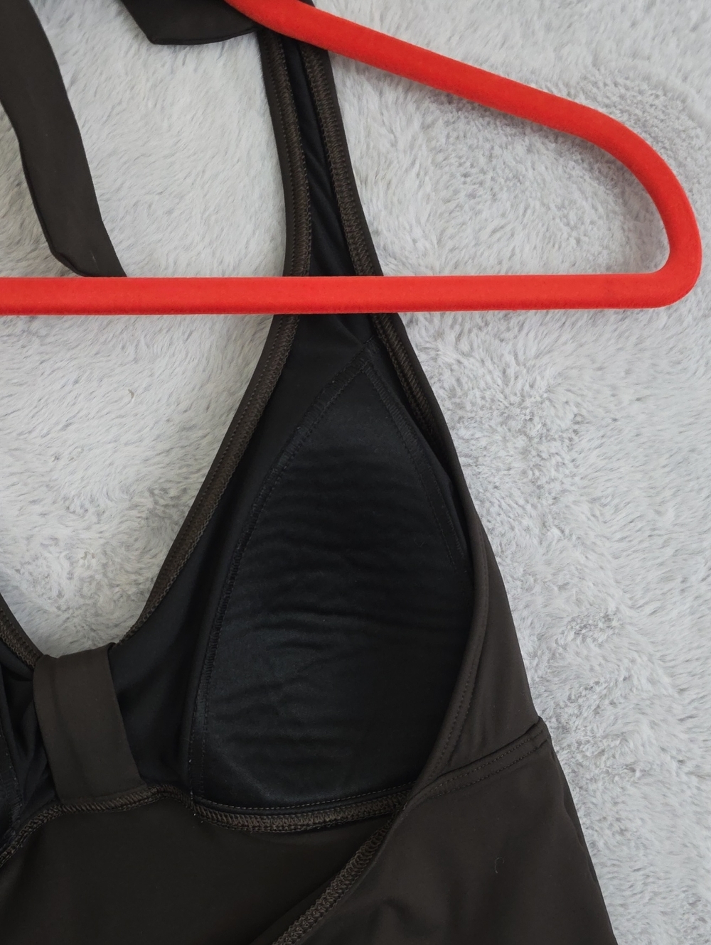 Lands' End Black Halter Tankini Swim Top Size 10 Shelf Bra Tummy Control - Picture 6 of 6
